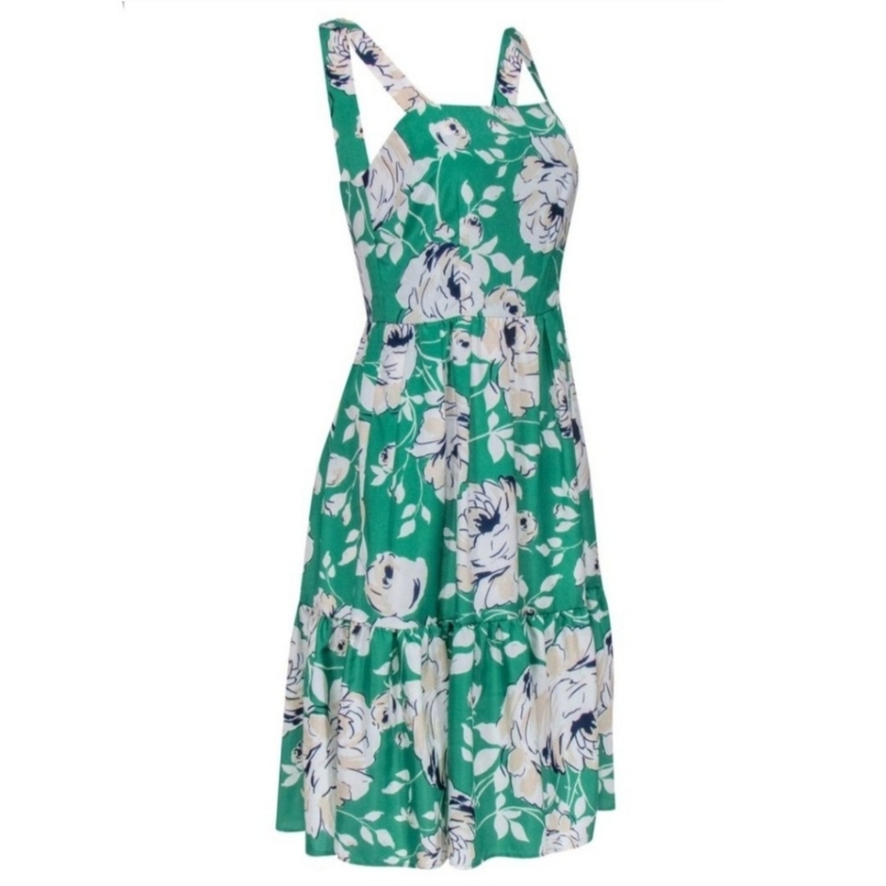 ELIZA J  Satin Floral Spring Midi Dress
